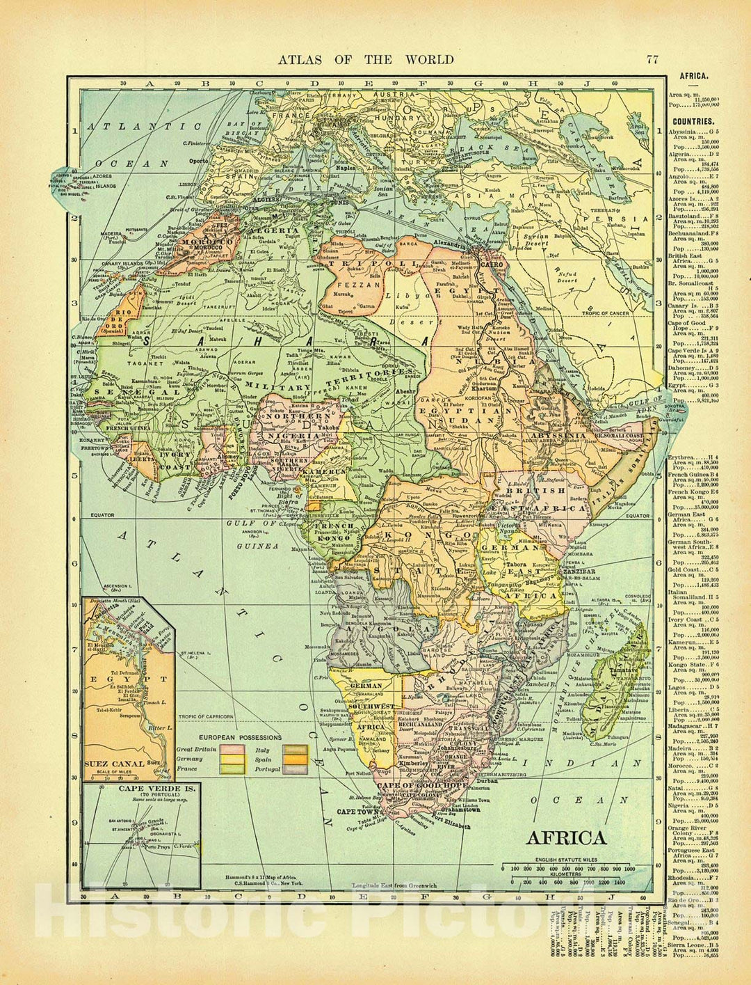 Historic Map : 1906 Africa : Vintage Wall Art