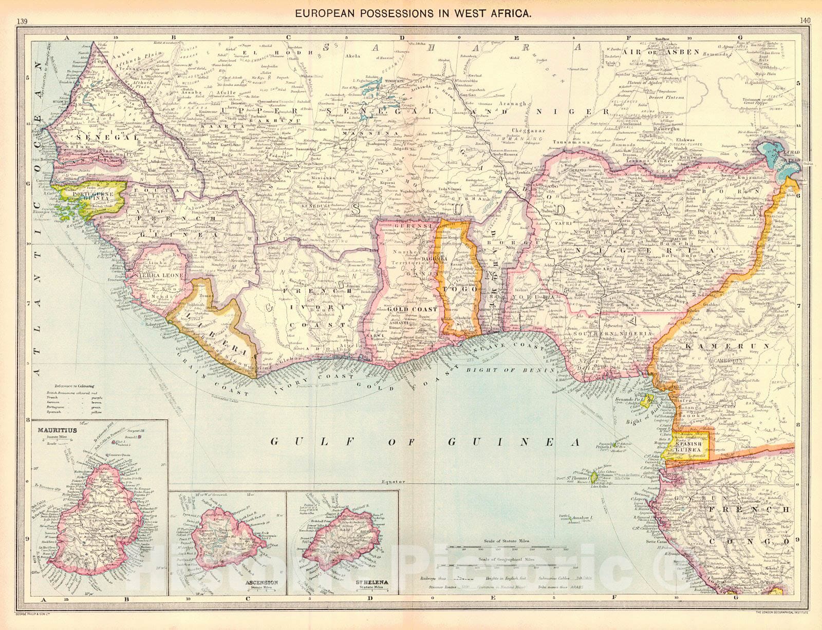 Historic Map : 1910 European Possessions in West Africa : Vintage Wall Art