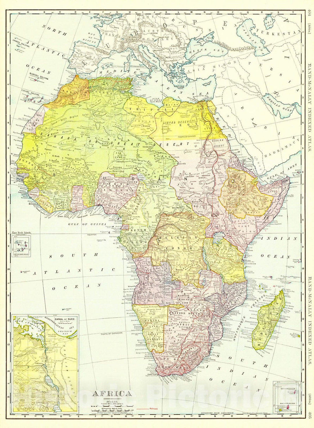 Historic Map : 1911 Africa : Vintage Wall Art