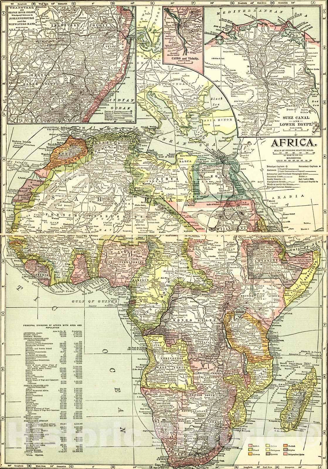 Historic Map : 1922 Africa : Vintage Wall Art