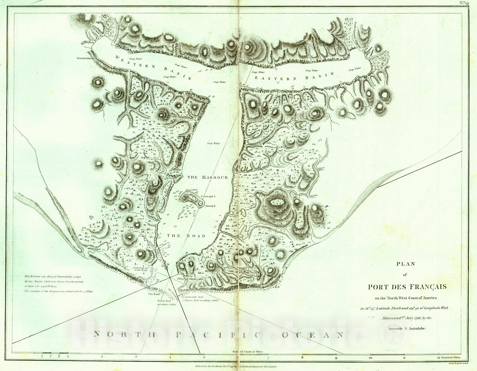 Historic Map : 1799 Plan of Port Des Francais on the North West Coast of America : Vintage Wall Art