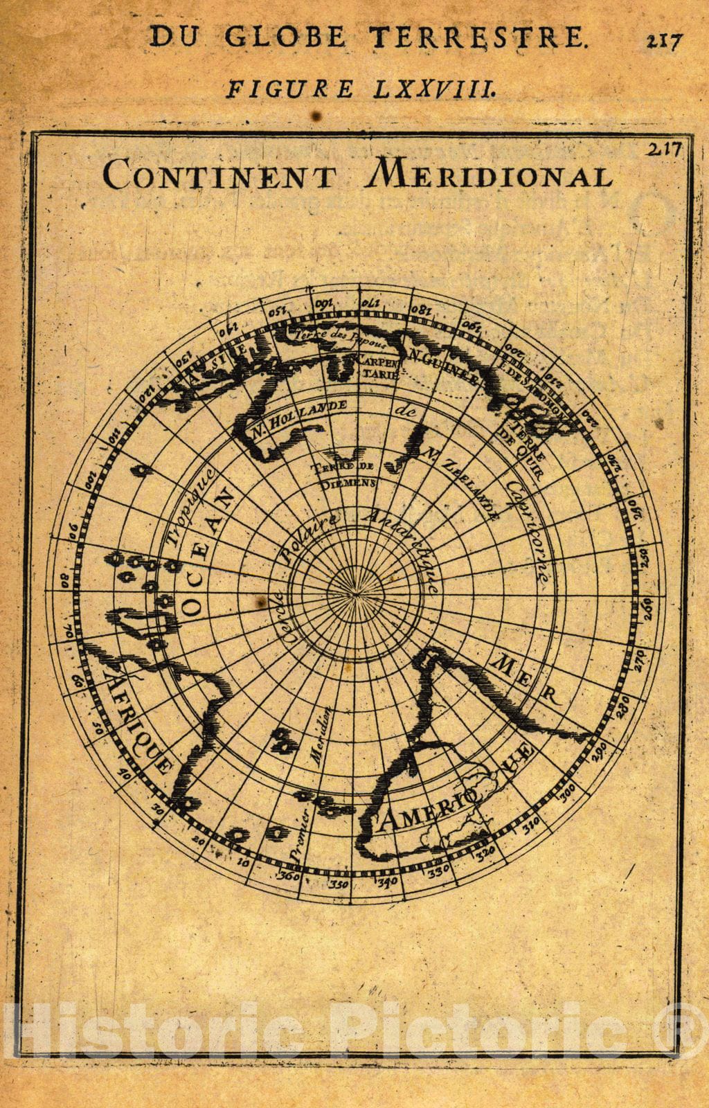 Historic Map : 1683 Continent Septentrionale [and] Continent Meridional [Antarctic] : Vintage Wall Art