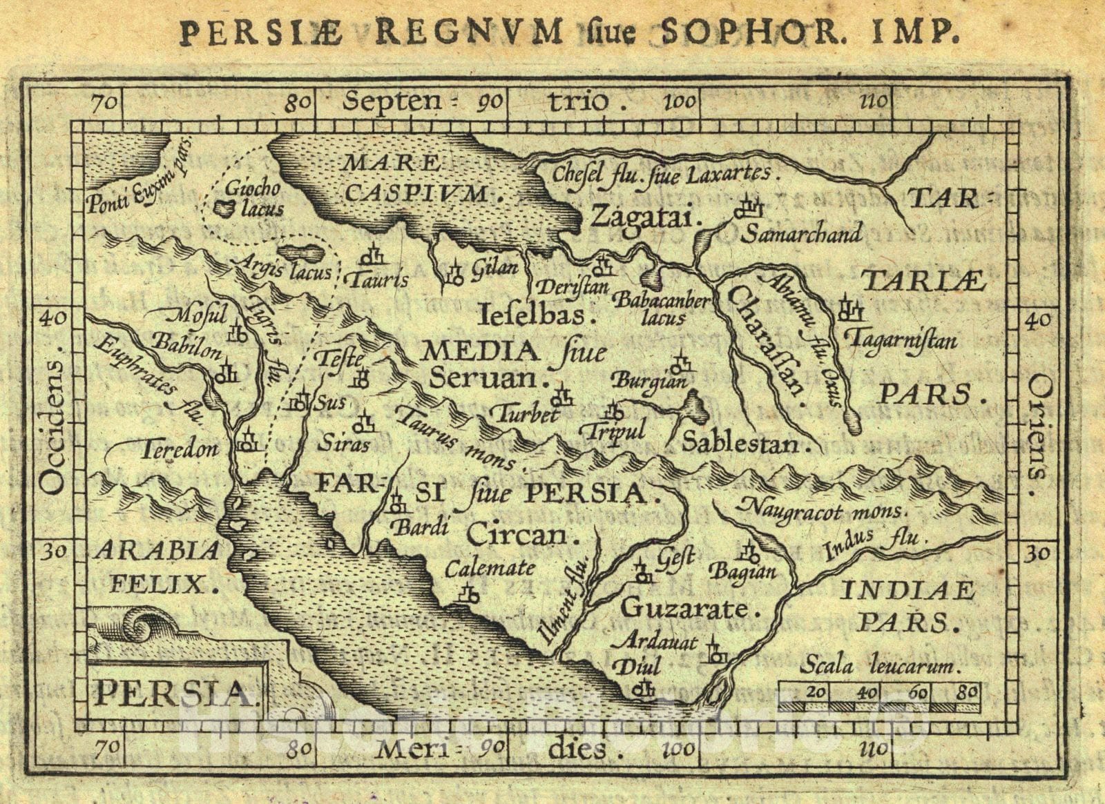 Historic Map : 1601 Persiae Regnum siue Sophor. Imp. : Vintage Wall Art