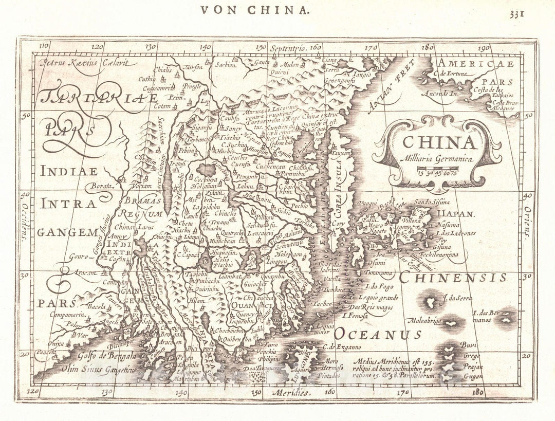 Historic Map : 1651 China : Vintage Wall Art