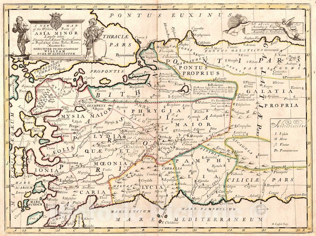 Historic Map : 1704  A New Map of the Western Parts of Asia Minor : Vintage Wall Art