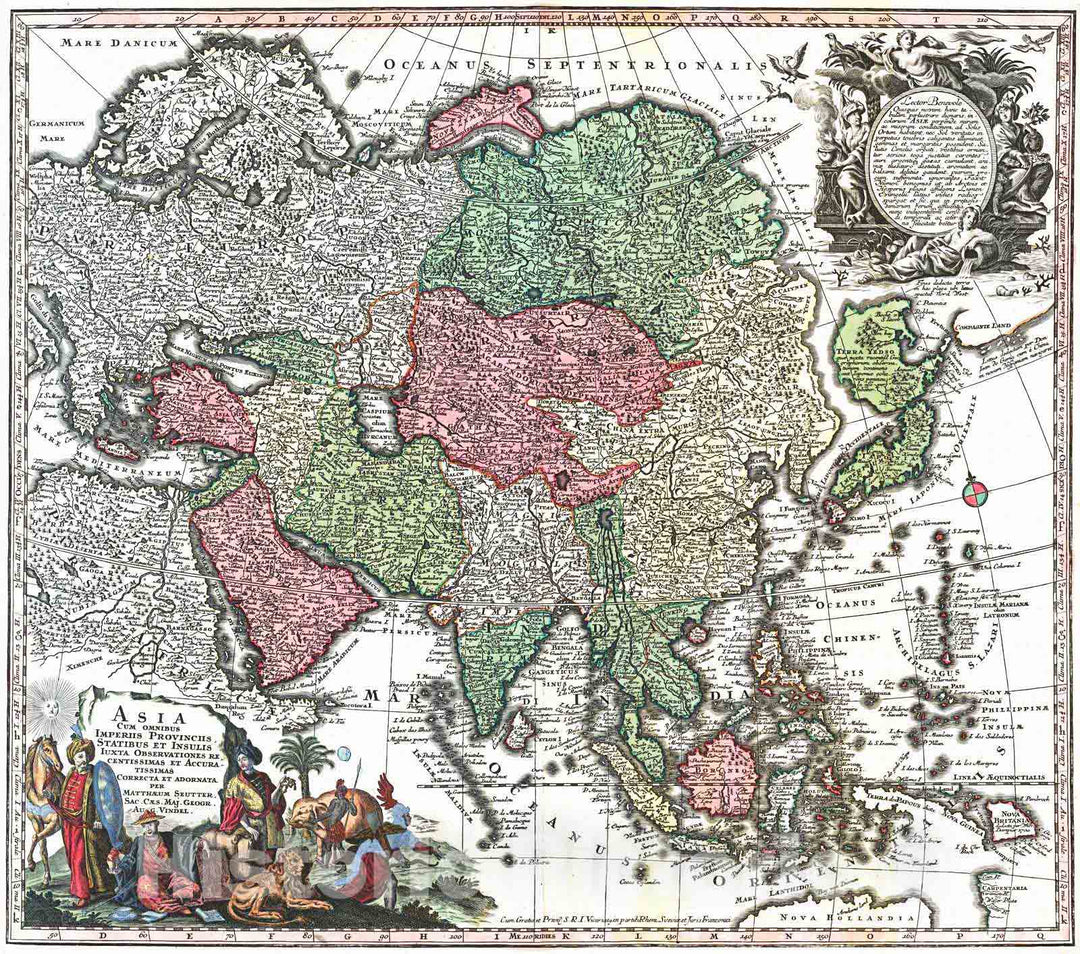 Historic Map : 1745 Asia cum omnibus Inperiis Provinciis... : Vintage Wall Art