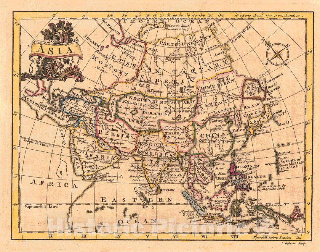 Historic Map : 1762 Asia : Vintage Wall Art