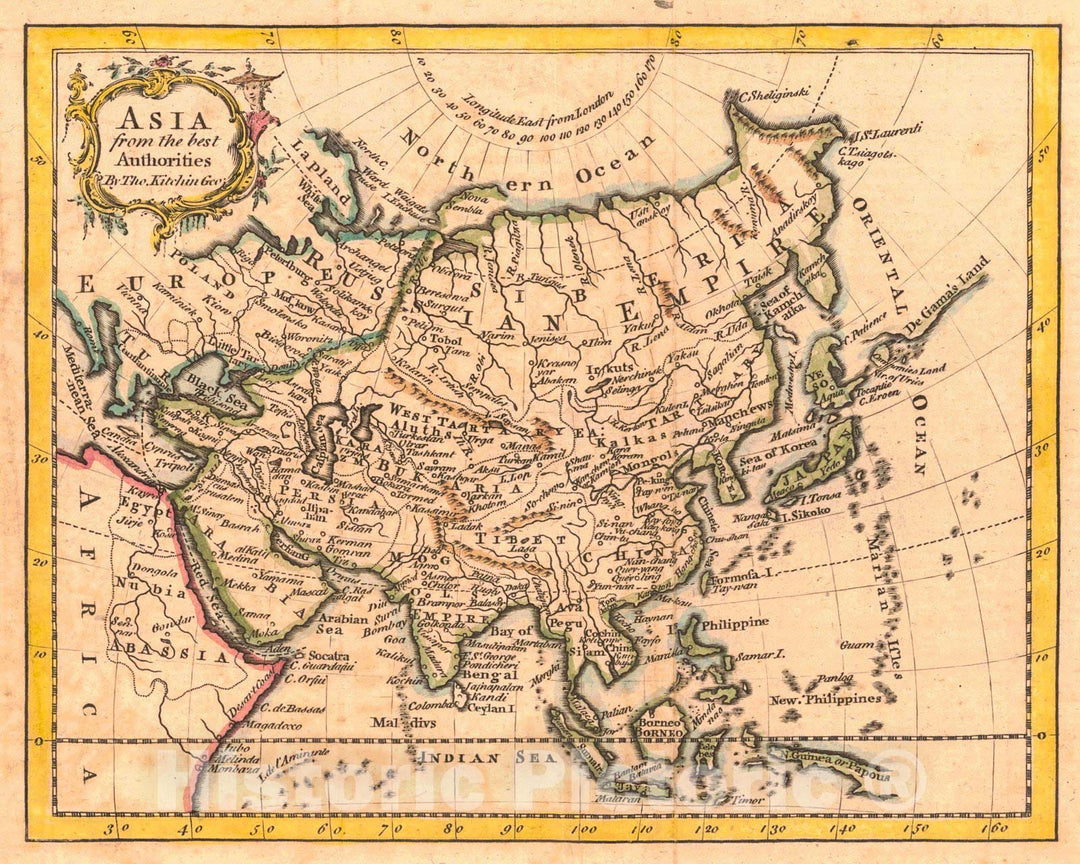 Historic Map : 1762 Asia from the best Authorities : Vintage Wall Art