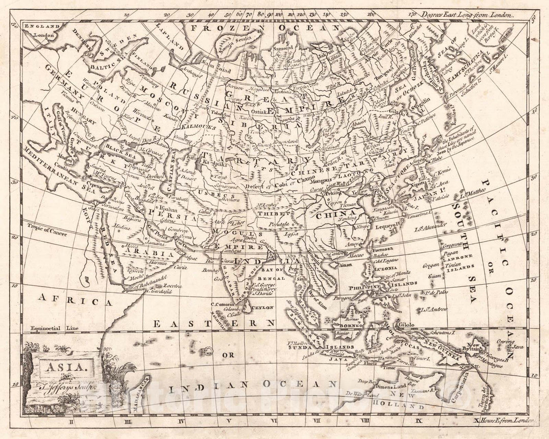 Historic Map : 1763 Asia : Vintage Wall Art