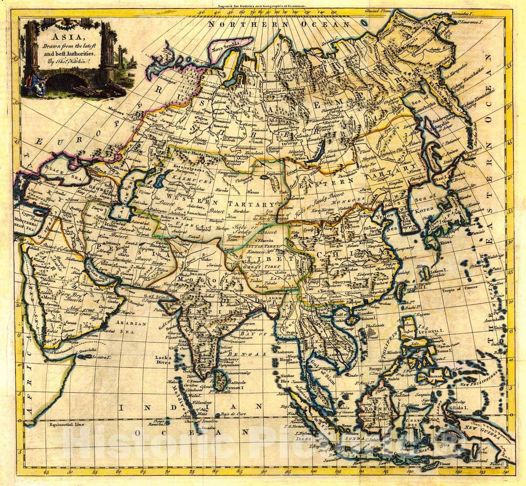 Historic Map : c. 1770 Asia drawn from the latest and best Authorities : Vintage Wall Art