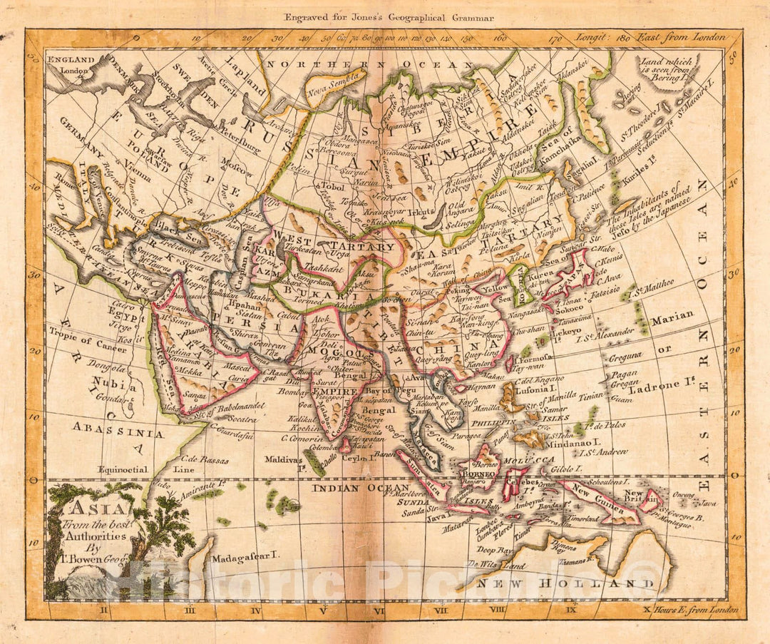 Historic Map : 1772 Asia from the best Authorities : Vintage Wall Art