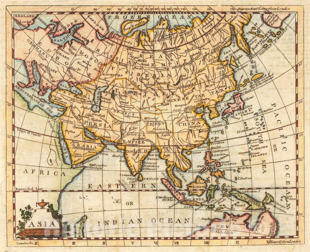 Historic Map : 1785 Asia : Vintage Wall Art