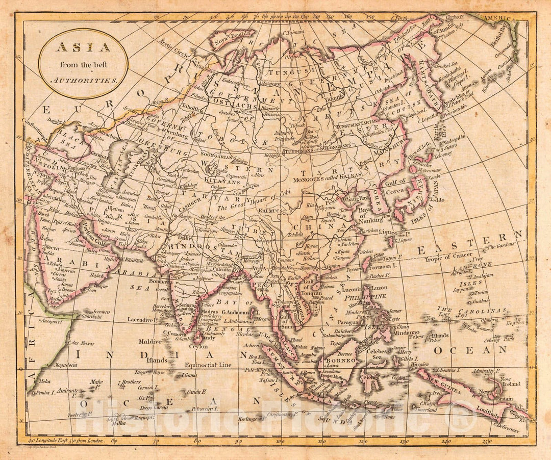 Historic Map : 1789 Asia from the best Authorities : Vintage Wall Art