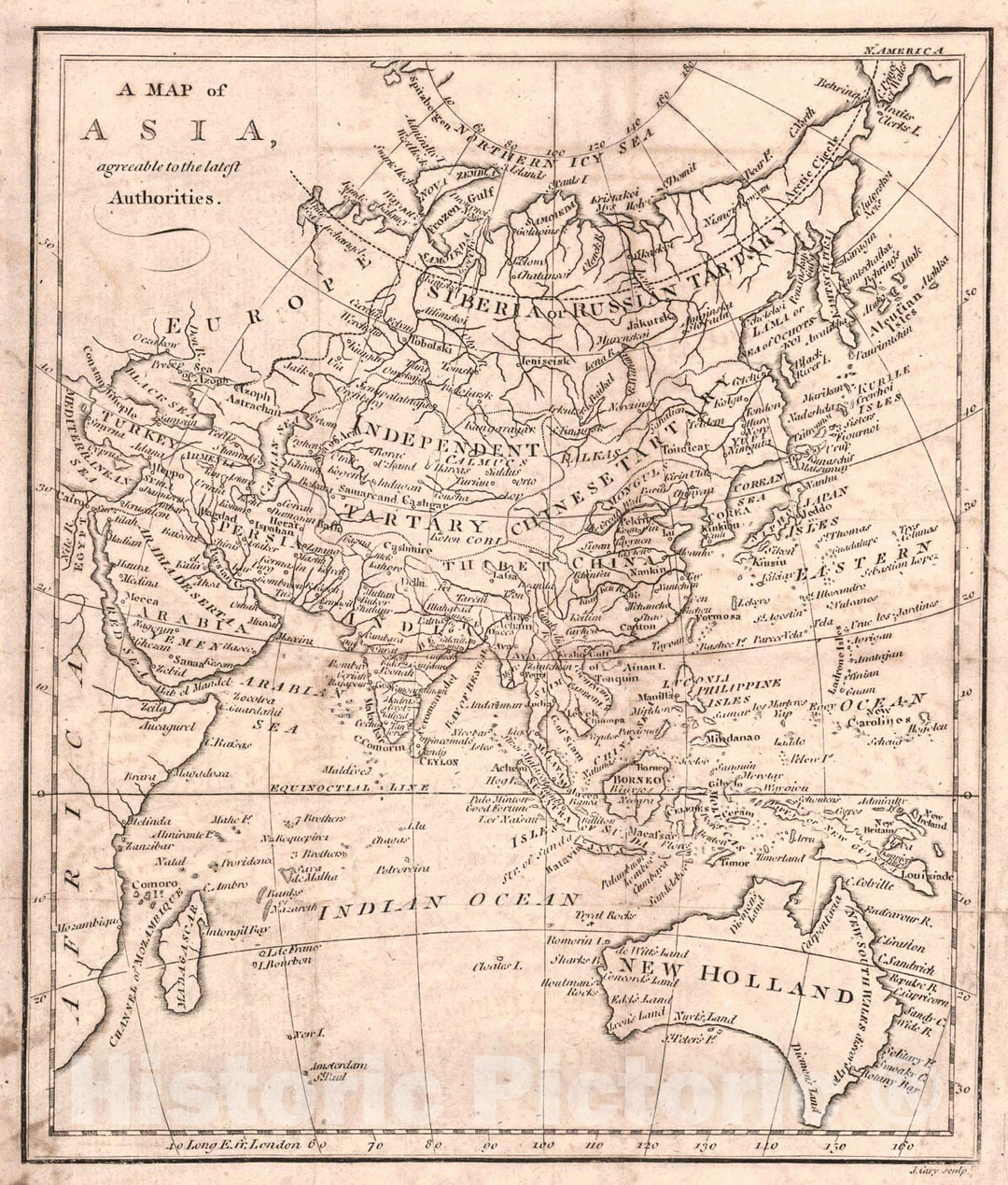 Historic Map : 1790  A Map of Asia, agreeable to the latest Authorities : Vintage Wall Art