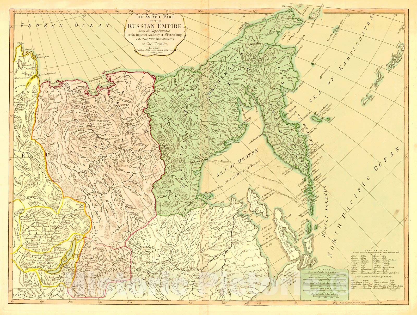 Historic Map : 1794 The Asiatic Part of the Russian Empire  : Vintage Wall Art