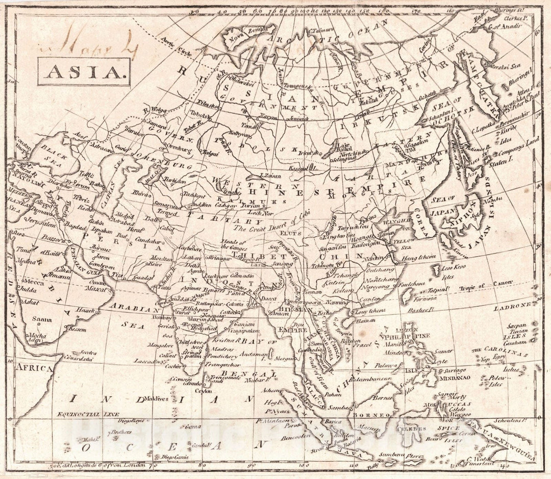 Historic Map : 1800 Asia : Vintage Wall Art