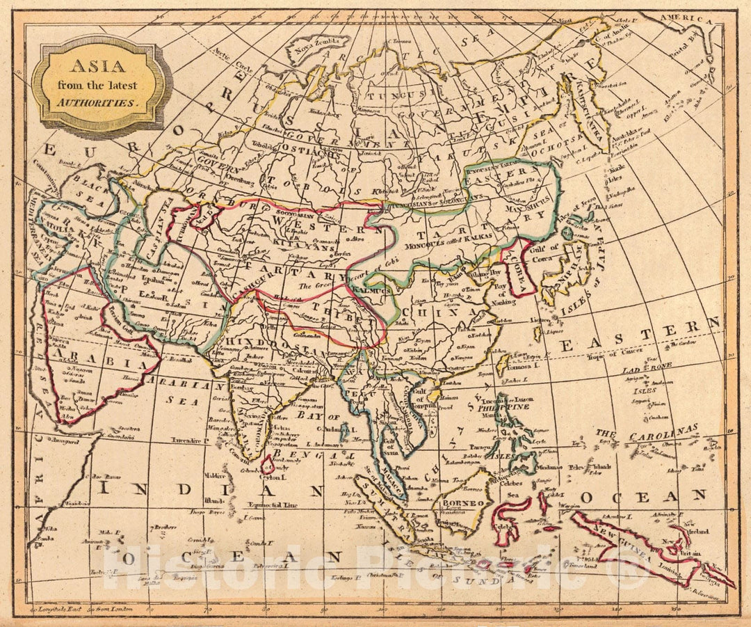 Historic Map : 1807 Asia from the latest Authorities : Vintage Wall Art