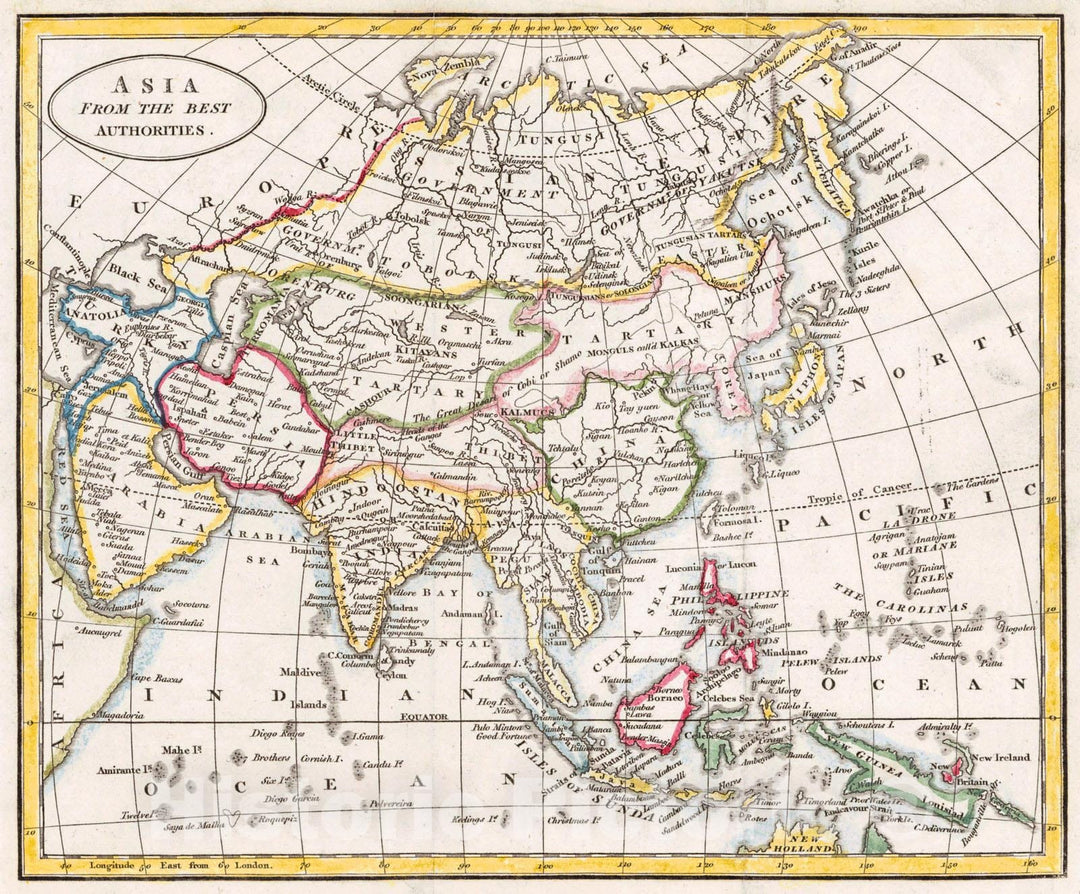 Historic Map : 1810 Asia from the Best Authorities : Vintage Wall Art