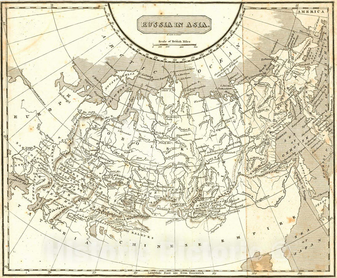 Historic Map : 1819 Russia in Asia : Vintage Wall Art