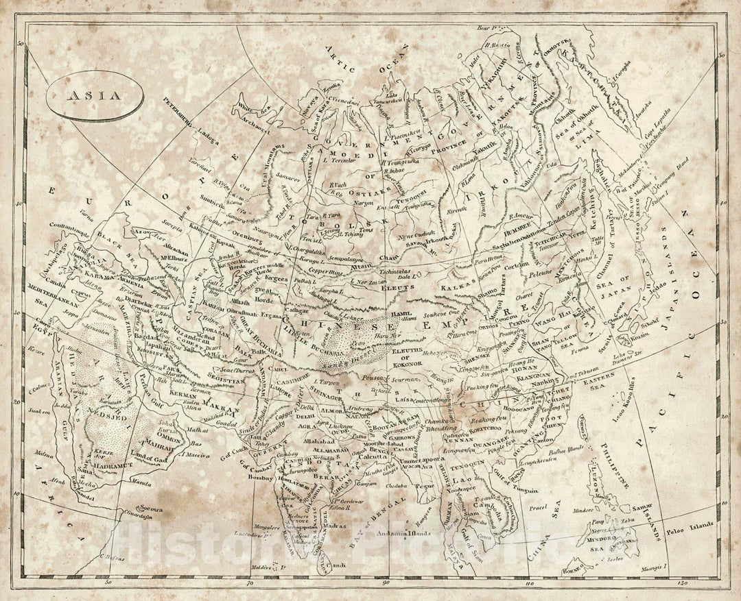 Historic Map : 1819 Asia : Vintage Wall Art