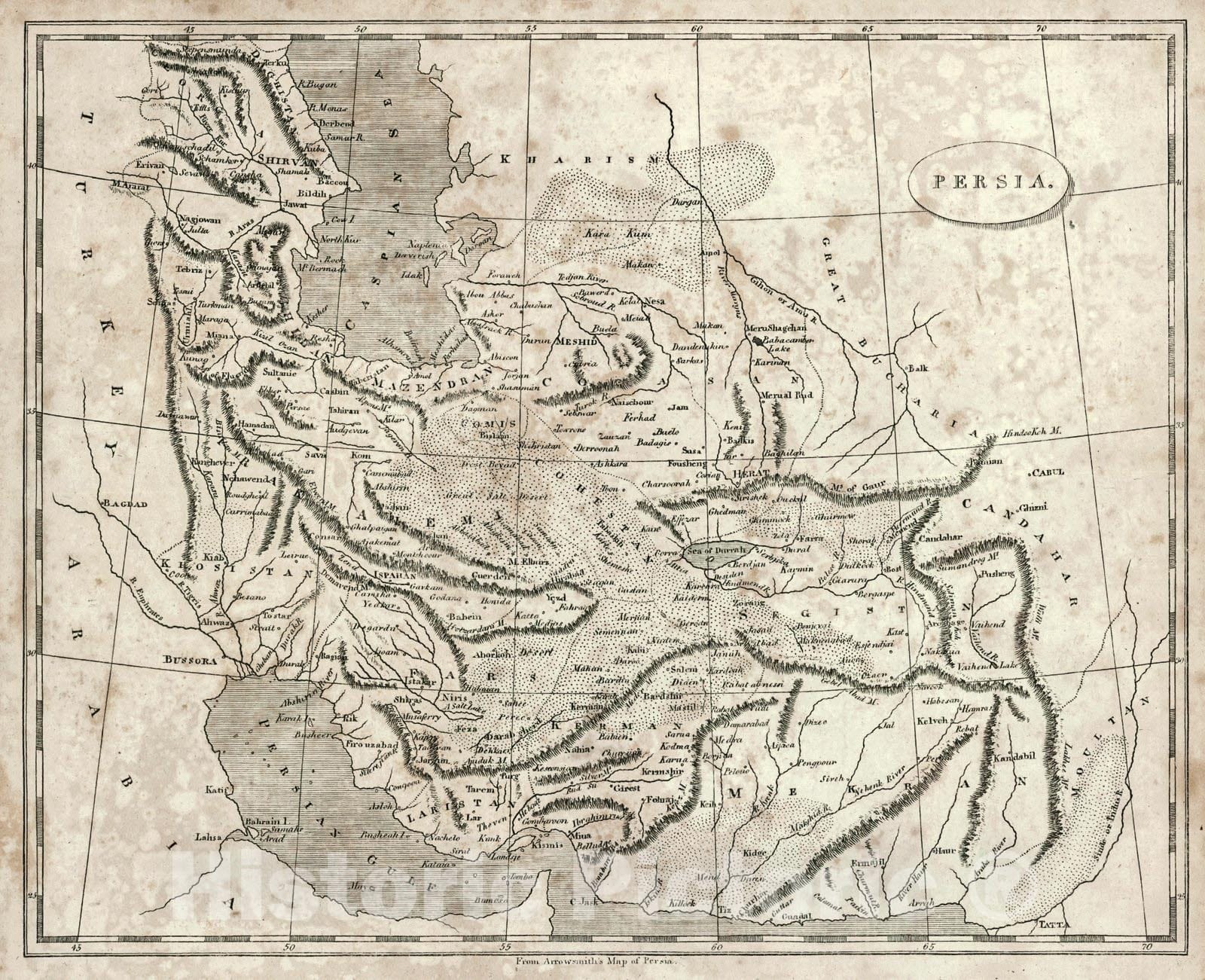 Historic Map : 1819 Persia : Vintage Wall Art