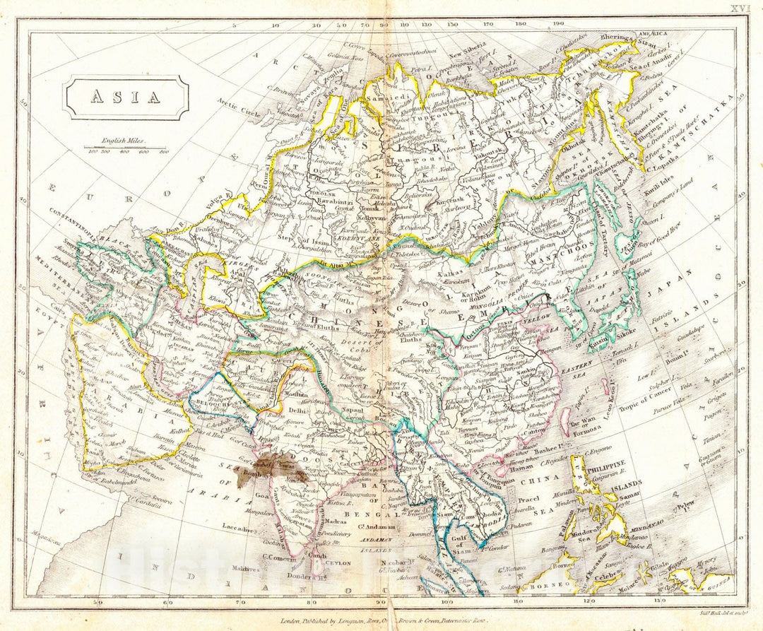 Historic Map : 1820 Asia : Vintage Wall Art