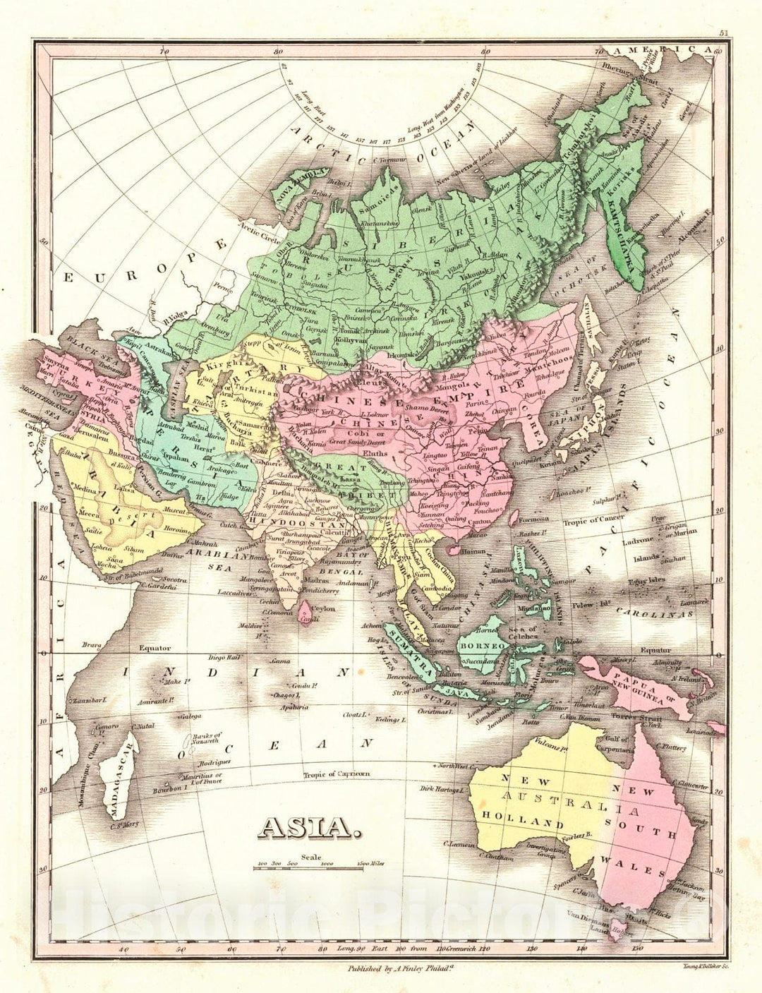 Historic Map : 1824 Asia : Vintage Wall Art