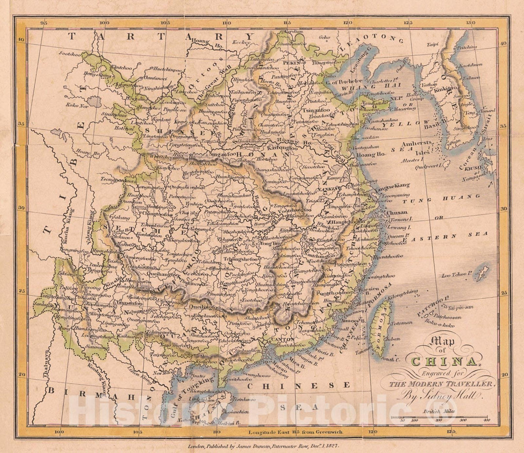 Historic Map : 1827 Map of China : Vintage Wall Art