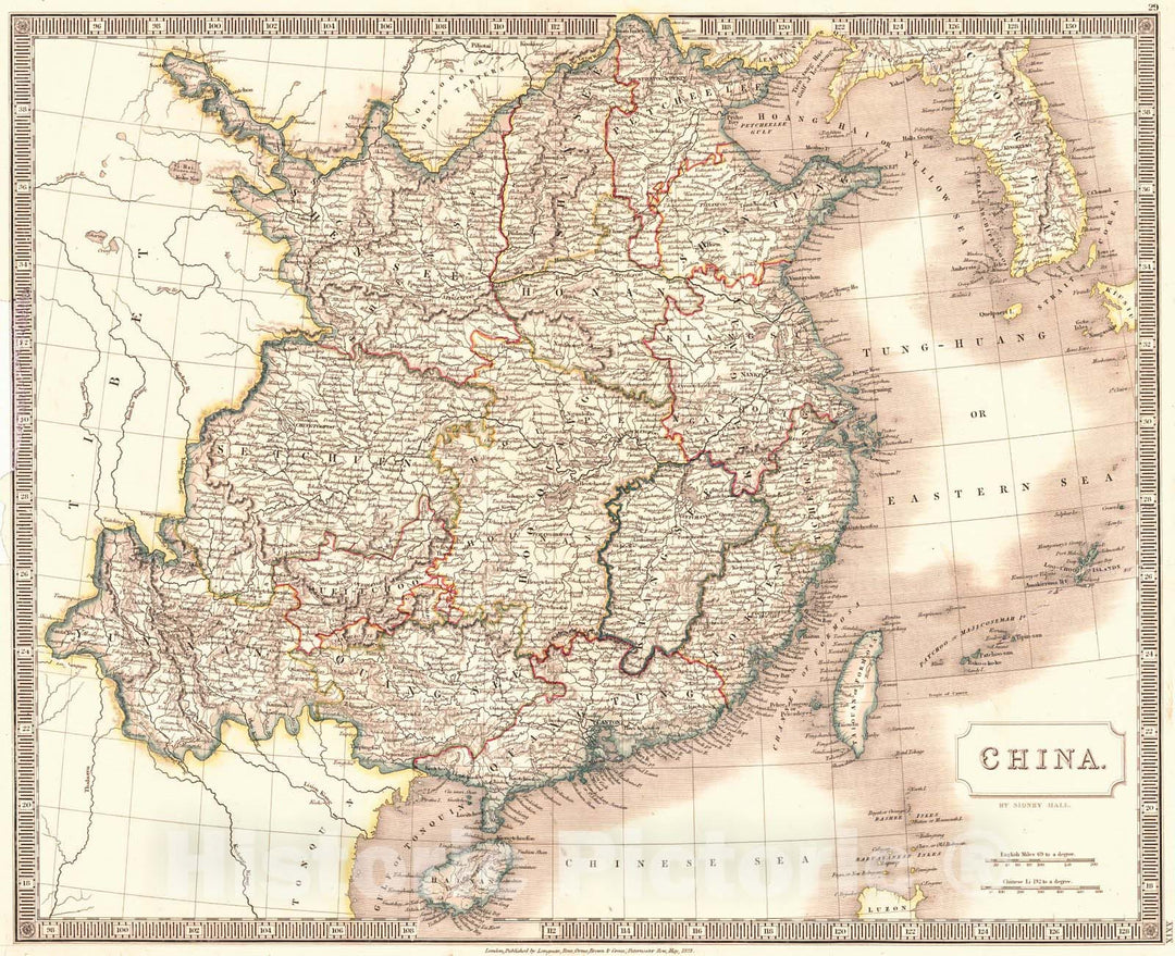 Historic Map : 1828 China : Vintage Wall Art