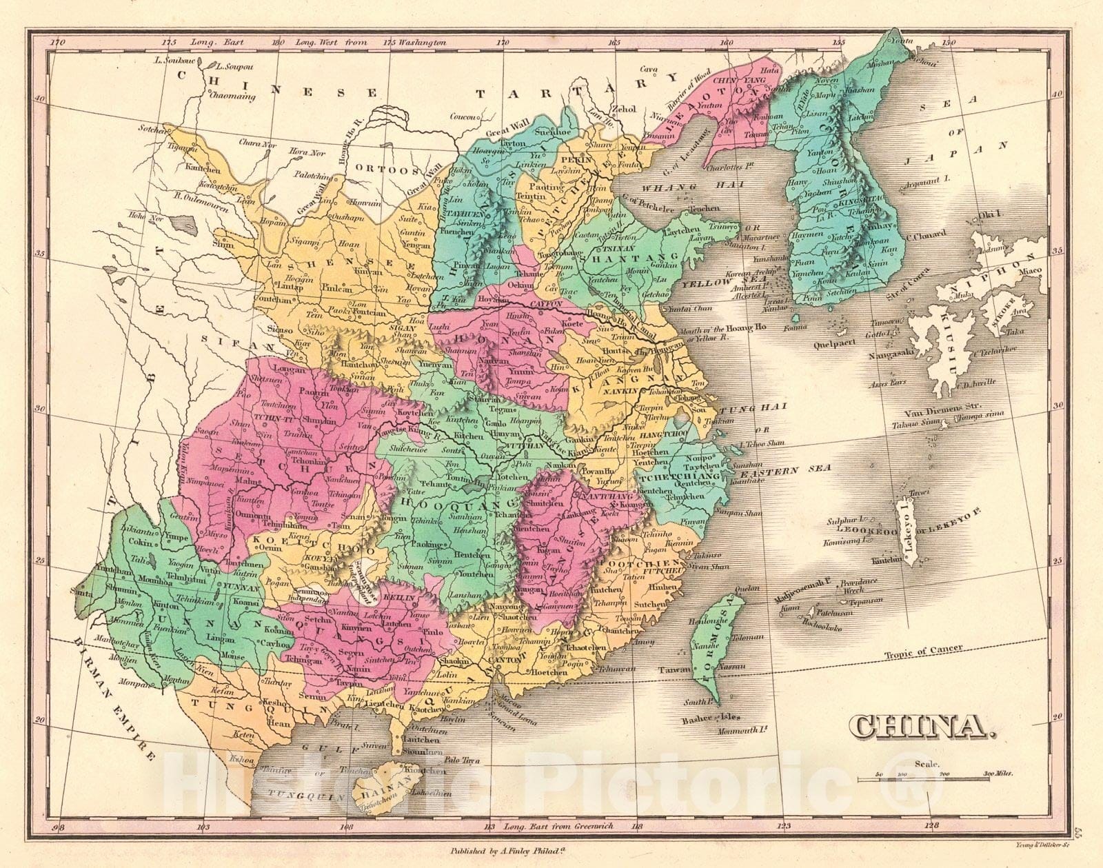 Historic Map : 1829 China : Vintage Wall Art