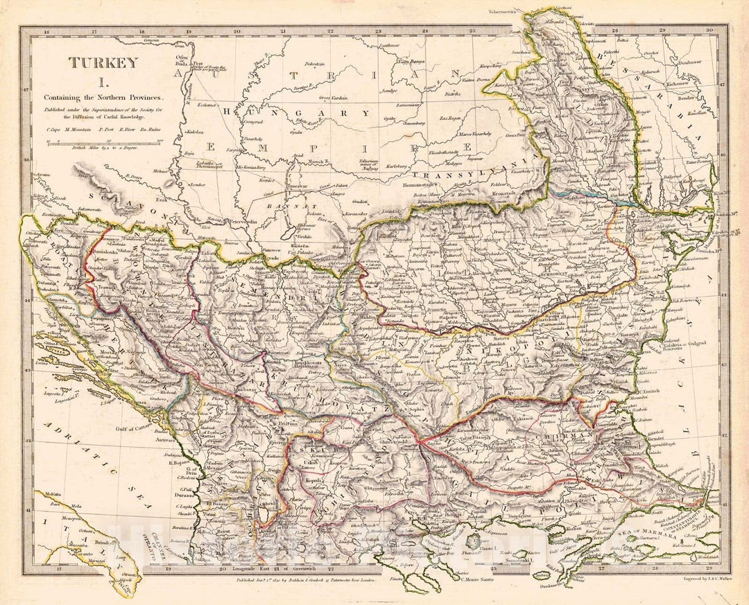 Historic Map : 1830 Turkey I. Contaning the Northern Provinces  : Vintage Wall Art