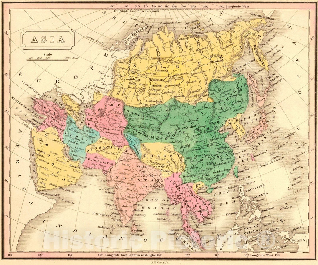 Historic Map : 1830 Asia : Vintage Wall Art