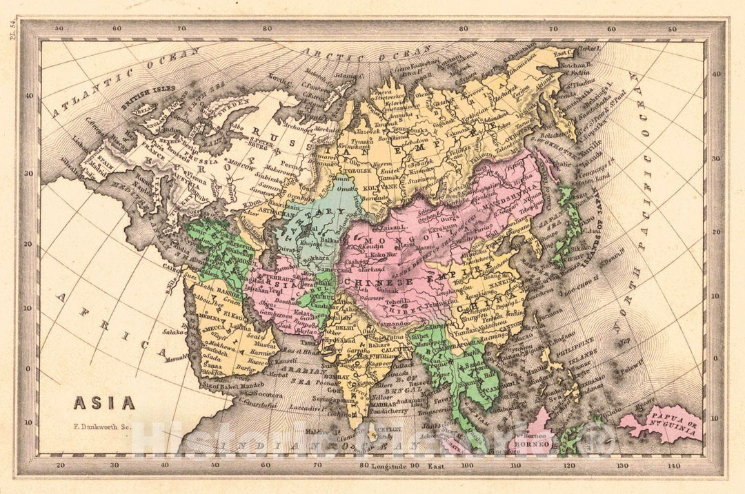 Historic Map : 1832 Asia : Vintage Wall Art