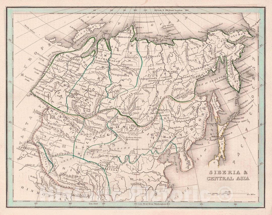 Historic Map : 1835 Siberia & Central Asia : Vintage Wall Art