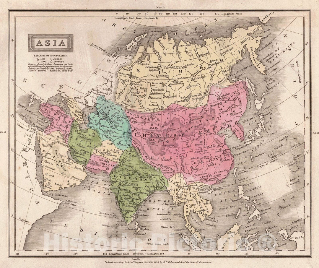 Historic Map : 1837 Asia : Vintage Wall Art