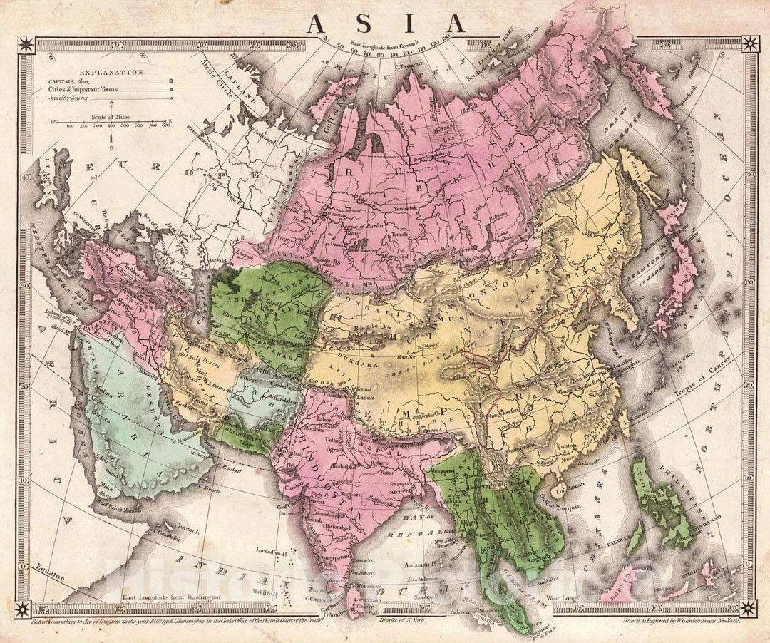 Historic Map : 1838 Asia : Vintage Wall Art