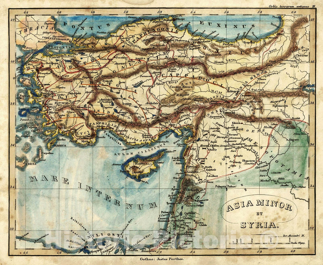 Historic Map : 1839 Asia Minor et Syria : Vintage Wall Art