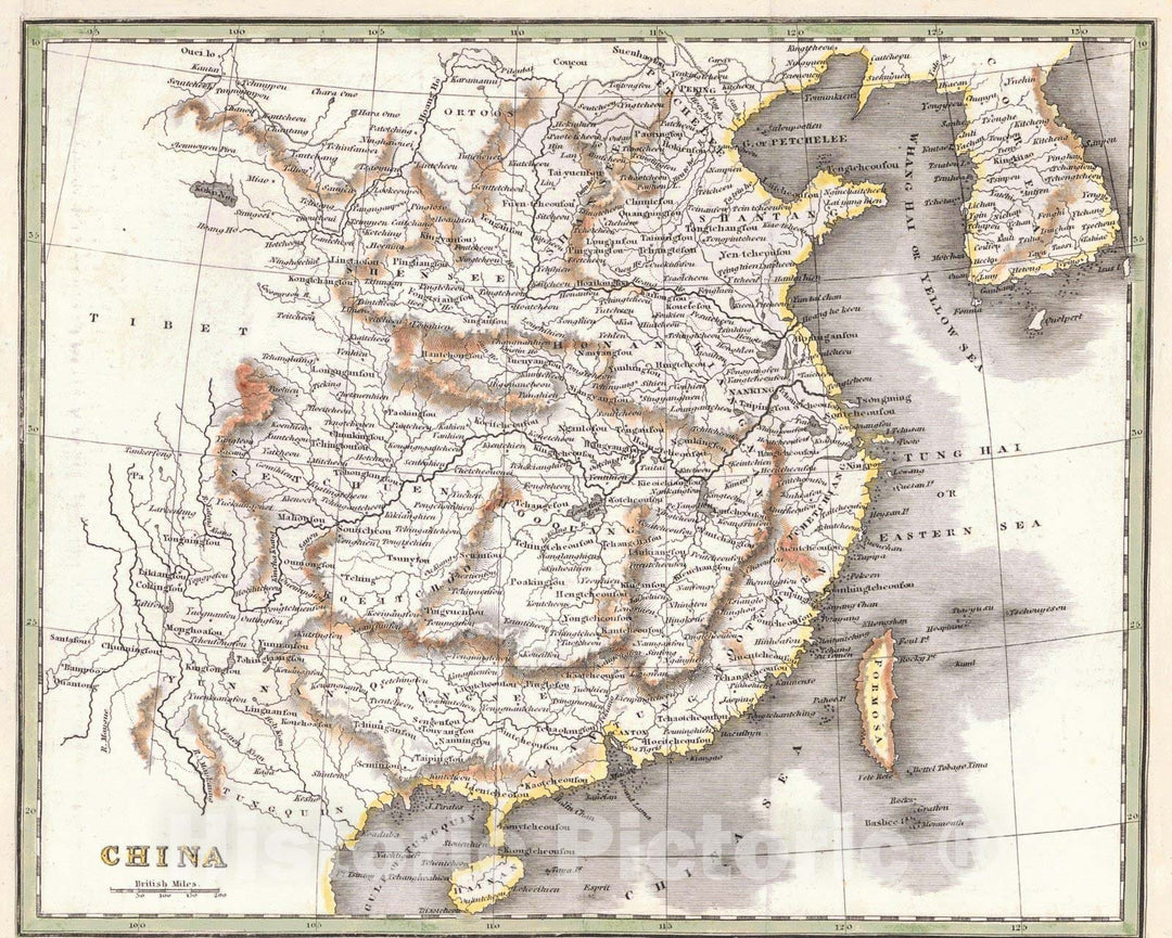 Historic Map : 1840 China : Vintage Wall Art