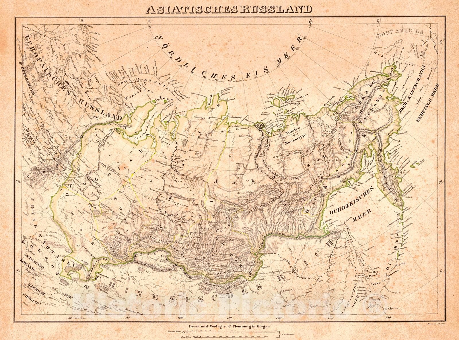 Historic Map : 1841 Asiatisches Russland : Vintage Wall Art