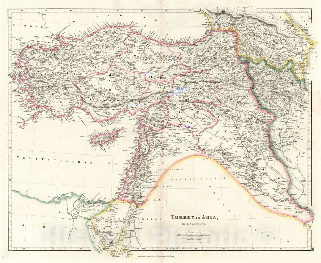 Historic Map : 1842 Turkey in Asia : Vintage Wall Art