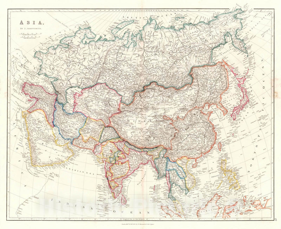 Historic Map : 1842 Asia : Vintage Wall Art