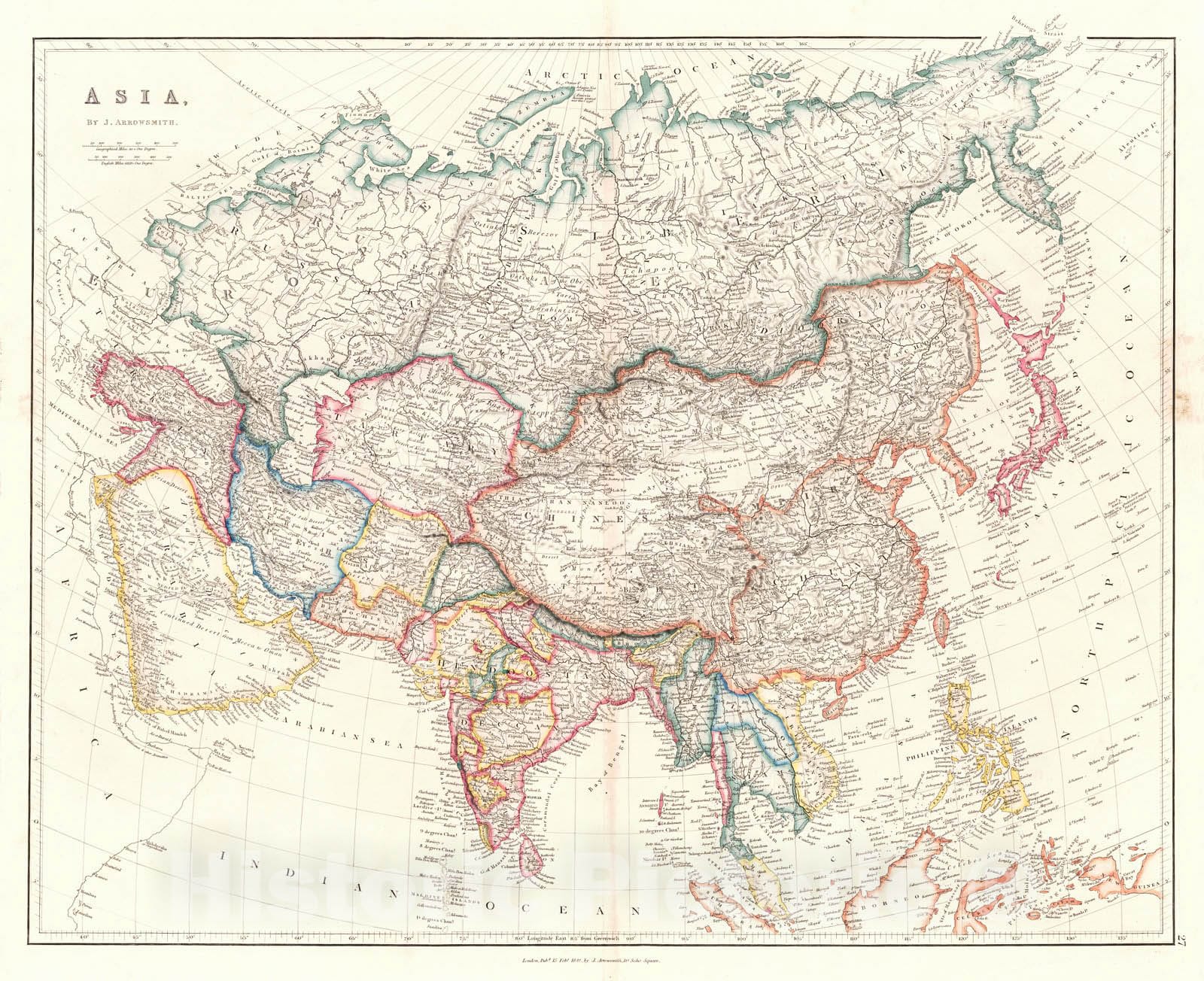 Historic Map : 1842 Asia : Vintage Wall Art