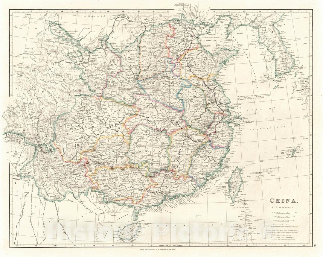 Historic Map : 1843 China : Vintage Wall Art