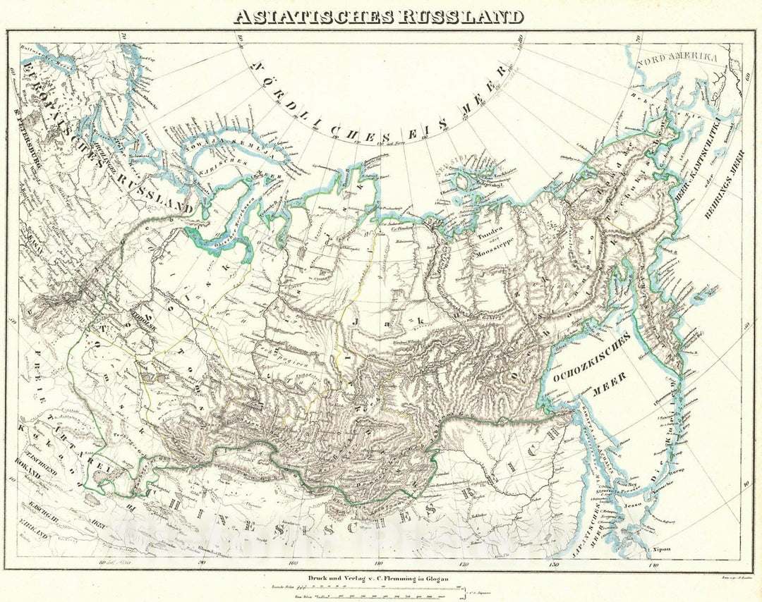 Historic Map : 1847 Asiatisches Russland : Vintage Wall Art