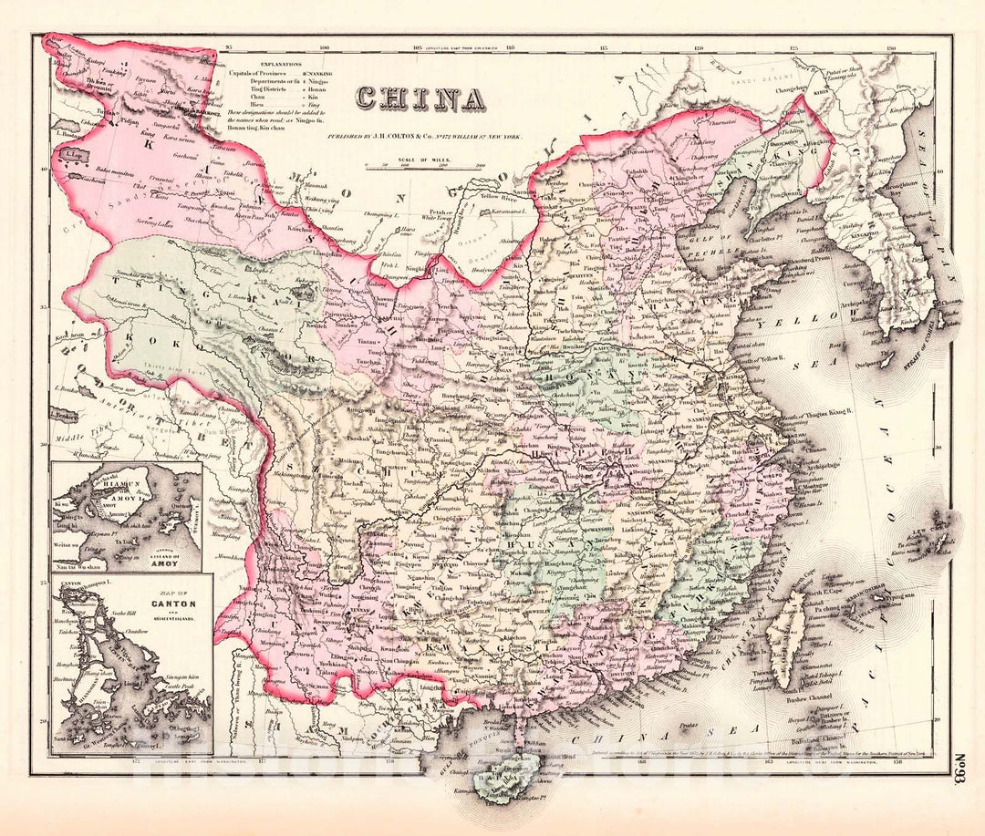 Historic Map : 1857 China : Vintage Wall Art