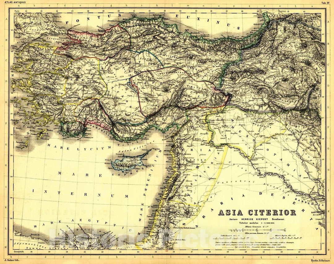 Historic Map : 1860 Asia Citerior : Vintage Wall Art