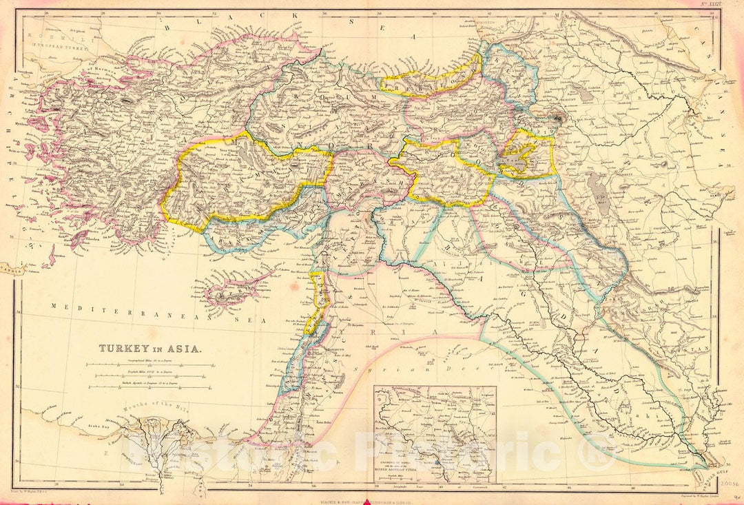 Historic Map : 1860 Turkey in Asia : Vintage Wall Art