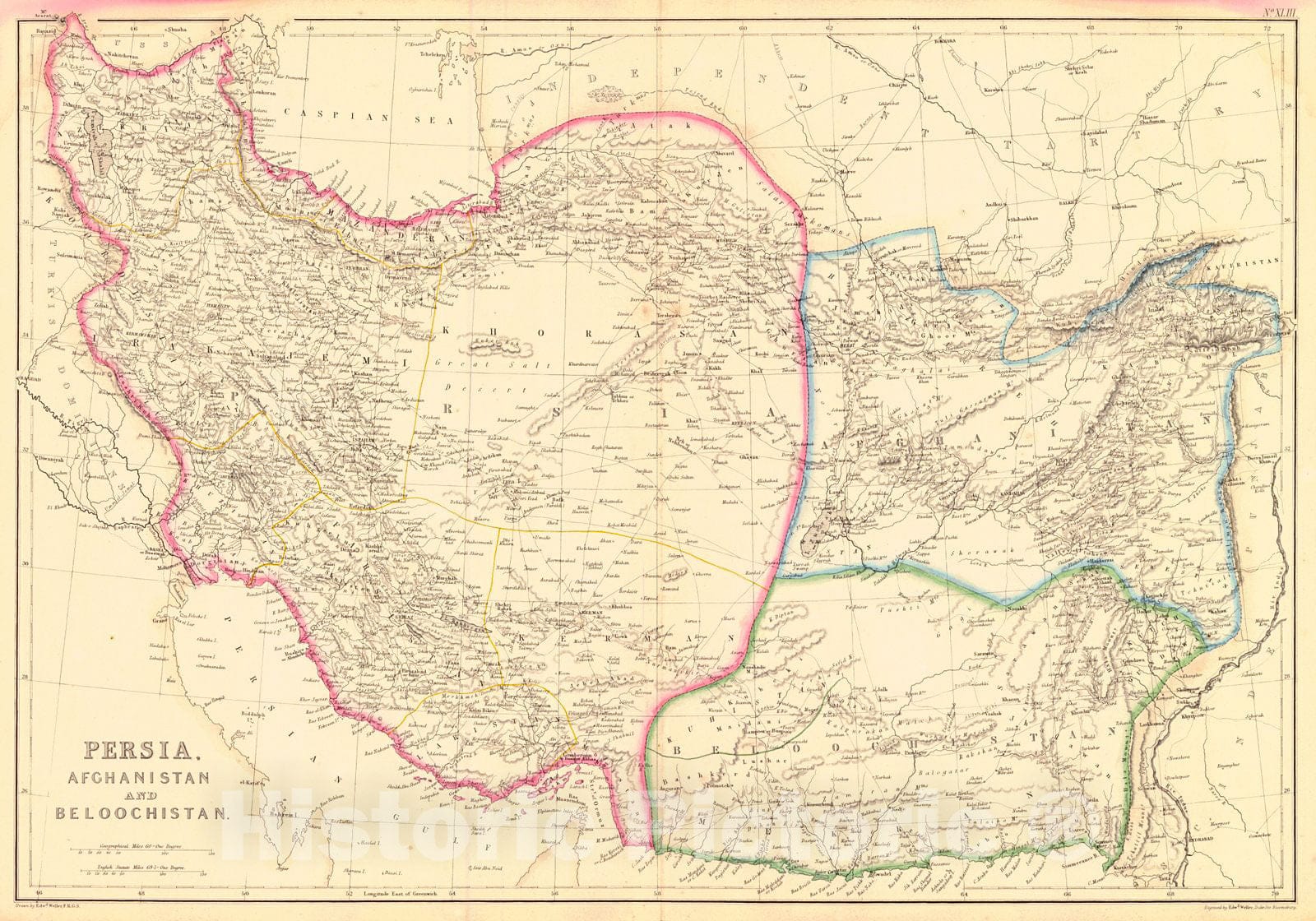 Historic Map : 1860 Persia, Afghanistan and Beloochistan : Vintage Wall Art