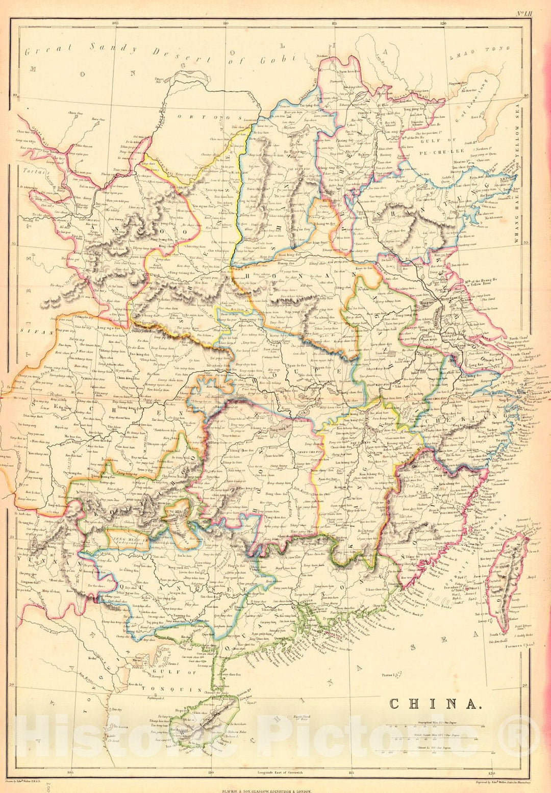 Historic Map : 1860 China : Vintage Wall Art