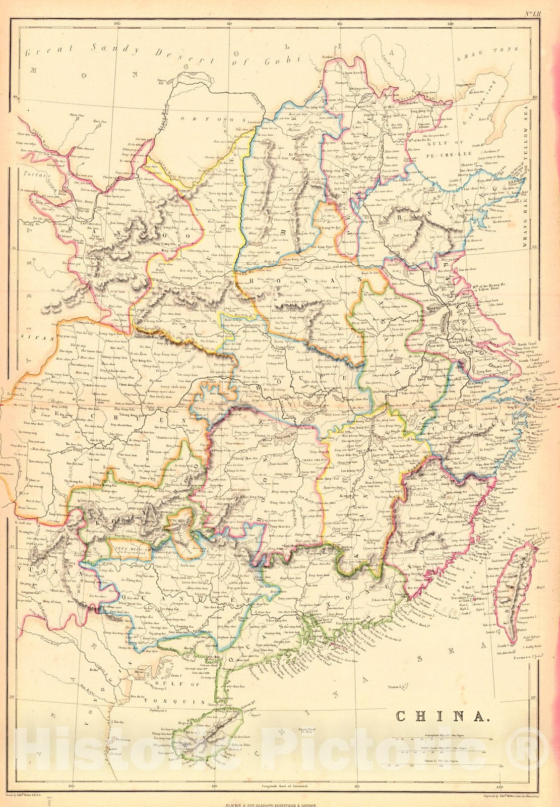 Historic Map : 1860 China : Vintage Wall Art